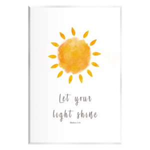 Stupell Industries Let Your Light Shine Proverb Kids' Wall Plaque Art by Amber Clarkson: Modern Mixed Media Religious Artwork - 1 of 3