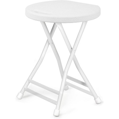 Folding Stool, Backless 18-Inch Stool, Portable with Handle, Foldable Bar Stool, Anti-Slip Feet, 600Lbs Capacity, for Bar Stools Kitchen Home Indoor