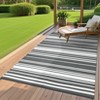 Outdoor Rug Waterproof Mat Outside Rugs for Patio Camping Balcony Modern Strip Plastic Straw Rug - 2 of 4