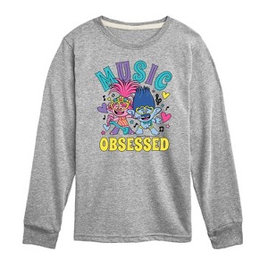 Boys' - Trolls - Music Obsessed Poppy and Branch Long Sleeve Graphic T-Shirt - 1 of 4