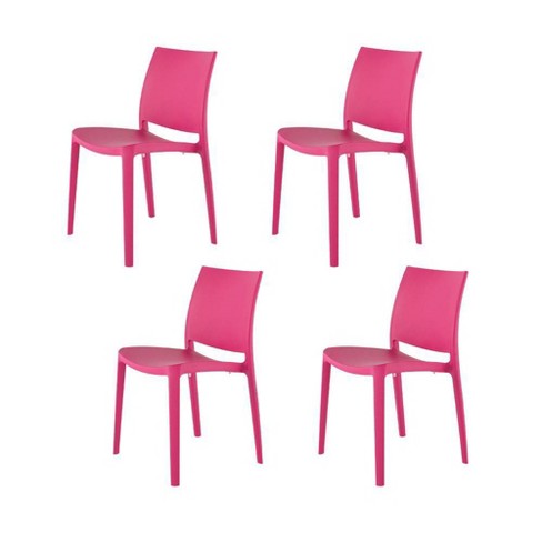 4pc Sensilla Stackable Dining Chairs Fuchsia Lagoon