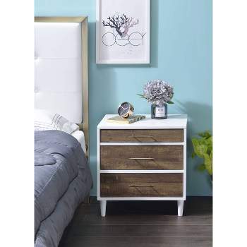 20" Lurel Accent Table White/Weathered Oak Finish - Acme Furniture