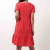 Women's V-Neck Mini Dress - Stretch Viscose Blend with Lining & Short Sleeves Cherie Code - 4 of 4