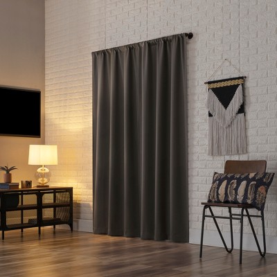 Sun Zero Gray Blackout Rod Pocket Curtain Panel 40" x 63"