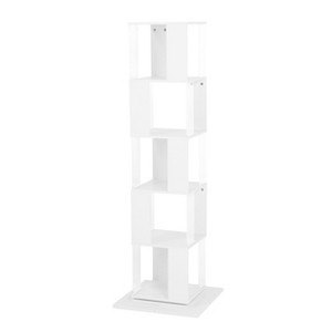 VANIRROR 5 Tier Rotating Bookshelf, Floor Rack Simple Bookcase with Acrylic plate Student Multi-Function Creative Bookshelf - 1 of 4