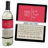 Big Dot of Happiness Mommy's First Milestones - Gift For Women - Wine Bottle Label Stickers - Set of 4 - 2 of 4