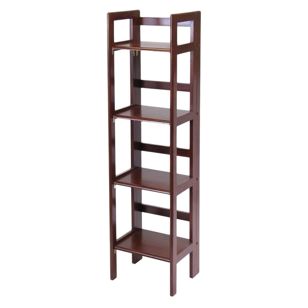 Photos - Wall Shelf 51.34" Terry Folding Bookcase Walnut - Winsome