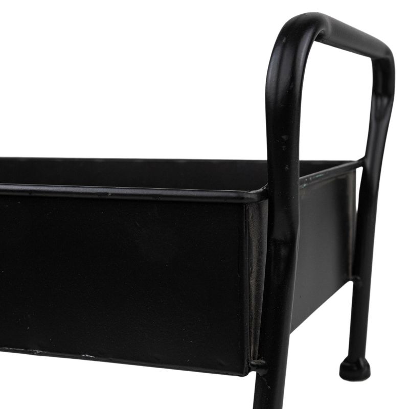 Footed Caddy Black Metal - Foreside Home & Garden, 4 of 7