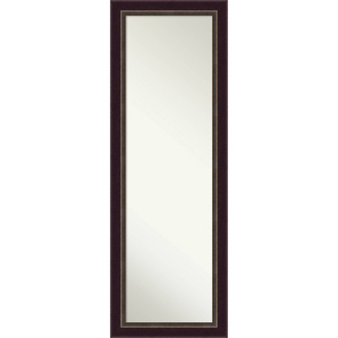 18" x 52" Non-Beveled Signore Bronze Wood on The Door Mirror - Amanti Art: Over-the-Door, Wall-Mounted - image 1 of 4