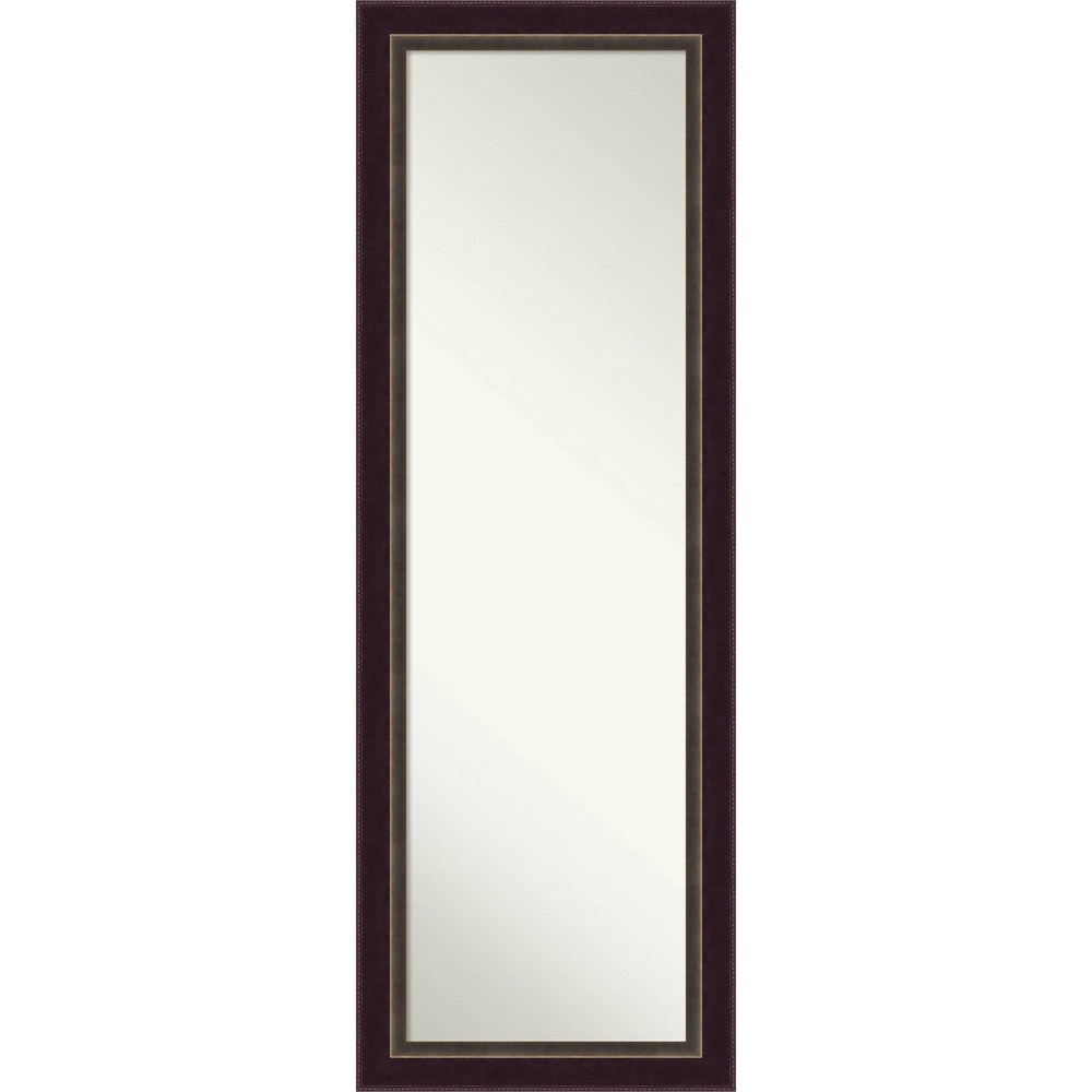 Photos - Wall Mirror 18" x 52" Non-Beveled Signore Bronze Wood on The Door Mirror - Amanti Art