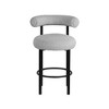 Meridian Furniture,Bordeaux Grey Boucle Fabric Stool, Set of 2 - 3 of 4
