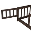 Sapphtopaz Kids Bed Frame, Rubber Wood Floor Bed with Safety Guardrails for Toddlers & Kids' Bedrooms (Twin/Full Size) - 2 of 4