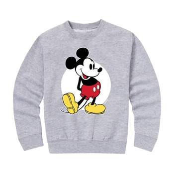 Boys' Disney Mickey Classic Fleece Pullover Sweatshirt - Light Gray