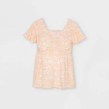 Flutter Short Sleeve Woven Maternity Blouse - Isabel Maternity by Ingrid & Isabel™