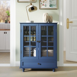 Okak Sideboard Cabinet, Bufft Cabinet with 2 Doors and 3 Shelves, Storage Cabinet for Living Room, Dining Room, Kitchen, Blue - 1 of 4