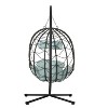 Nestfair 74.8" Outdoor Patio Wicker Swing Egg Chair with Cushion Light Blue - 4 of 4