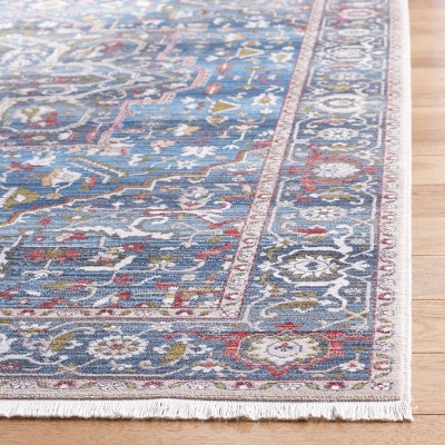 Vintage Blue and Ivory Persian Style 4' x 6' Area Rug