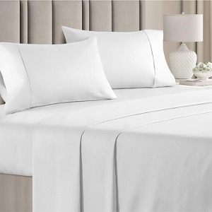 100% Cotton 400 Thread Count 4 Piece Sheet Set - Soft & Cozy Sateen Bed Sheets - CGK Linens - 1 of 4