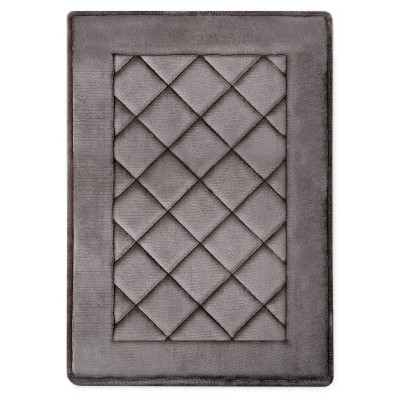 Softlux Extra Thick Charcoal Infused Diamond Memory Foam Runner Bath Mat - Microdry