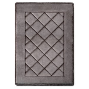Softlux Extra Thick Charcoal Infused Diamond Memory Foam Runner Bath Mat - Microdry - 1 of 4