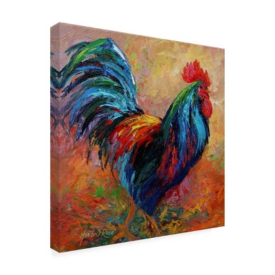Marion Rose Mr T Rooster 35x35 Mixed Media Canvas Art