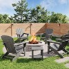 6-Pack Modern Adirondack Chairs – HDPE Poly Lumber, 380LB Capacity, Wooden Texture | Weatherproof for Outdoor Firepit, Patio & Deck - 2 of 4