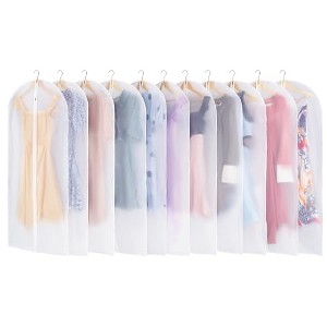 Generic 12 Pack Garment Bags for Hanging Clothes - Translucent Dress Bag - 1 of 4