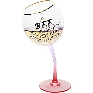 Pavilion Gift Company - B.F.F. - 11 oz Tipsy Stemmed Wine Glass - Drinkware - 1 of 4