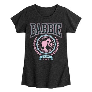 Girls' - Barbie - Varsity Athletic Department EST 1959 Fitted Short Sleeve Graphic T-Shirt - 1 of 4