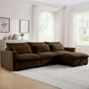 Oversized 122" Corduroy Cloud Modular L-Shaped Sectional Sofa with Big Deep Seat and Storage Ottoman, 4-Piece Free combination Sofa - 3 of 4