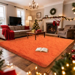 Blush Pink Shag Rug, Ultra Soft 1.7" Thick, Non-Slip, 100% Polyester, Modern Decor for Bedroom - 1 of 4