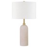 Hudson and Canal 22" Tall Ceramic Table Lamp with Fabric Shade Warm Sanded Ceramic/White - 2 of 4