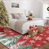 Christmas Area Rugs, Washable Non-Slip Snowflakes Snowscape Carpet, Soft Low Pile Foldable Stain Resistant for Bedroom, Home - 3 of 4