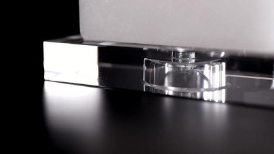 27" White Alabaster Table Lamp with Linen Shade