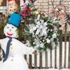 24 Inch Christmas Wreath, Outdoor Christmas Door Wreath with 20 Silver and White Balls for Front Door, Fireplace, Window, Holiday Home Decoration - 2 of 4