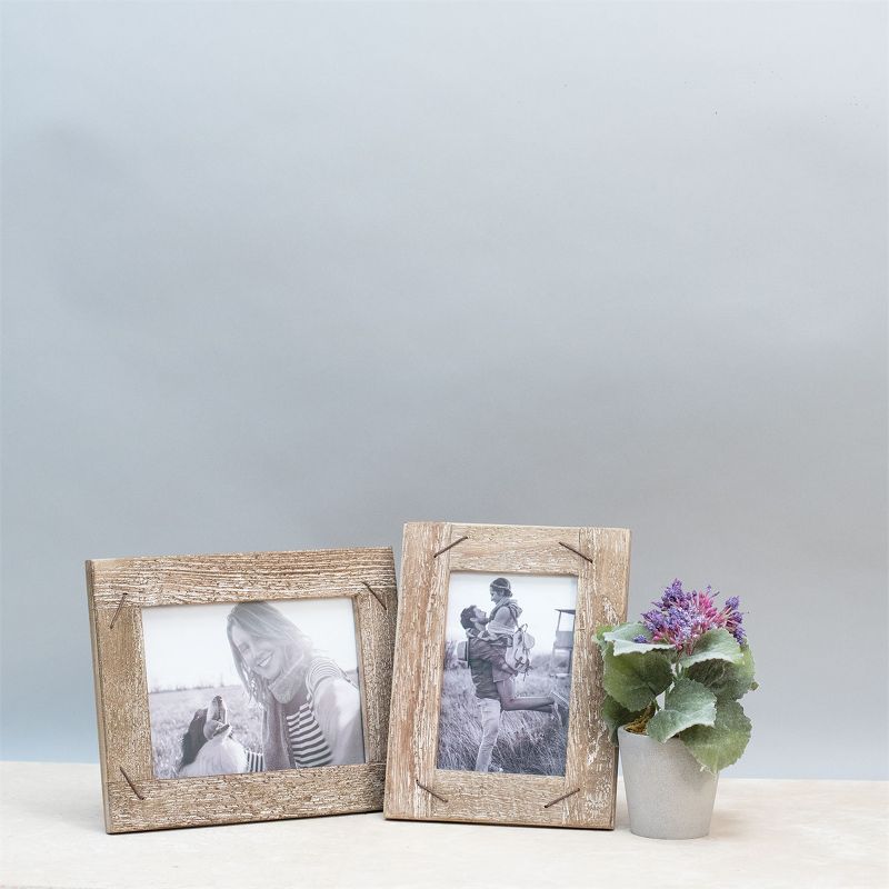 5 x 7 inch Decorative Distressed Wood Picture Frame with Nail Accents - Foreside Home & Garden, 2 of 4