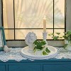 Attop Decorative Tray: White Beaded Round Wood Tray Circle Candle Tray Centerpiece Decor for Bathroom - 4 of 4