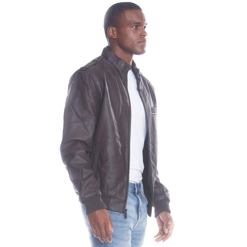 Members Only Men's Faux Leather Iconic Racer Jacket, 4 of 5