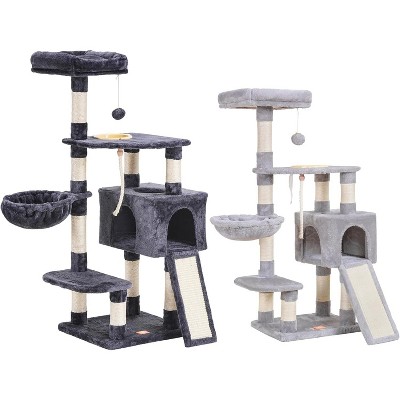 Heybly Cat Tree Cat Tower for Indoor Cats Multi-Level Cat Furniture Condo with Feeding Bowl and Scratching Board
