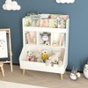 3-Tier Wooden Bookshelf for Kids, Toddler Book Rack Toy Organizer and Storage, Small Book Display Stand, Bookshelves Furniture for Classroom, Nursery - 3 of 4