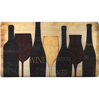 36" x 20" PVC Wine Silhouette Anti-Fatigue Kitchen Floor Mat - J&V Textiles