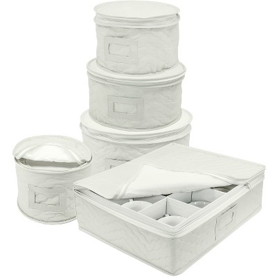 5pc Sorbus Dish Storage Set White