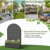 PexFix 72" x 47" Tall Wrought Iron Garden Arched Trellis with Planter Box Black Outdoor Plant Support for Climbing Flowers Vines Patio Yard Decor - 4 of 4