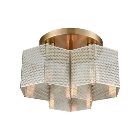 Elk Home Compartir 3 - Light Semi-Flush Mount in  Polished Nickel/Satin Brass - image 1 of 4