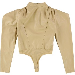 I.N.C International Concepts Womens Faux Leather Bodysuit Jumpsuit, Beige, X-Small - 1 of 2