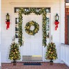 VINGLI Pre-lit Christmas Tree 5-Piece Set with LED Lights, Christmas Garlands, Wreath and Set of 2 Entrance Trees - 2 of 4