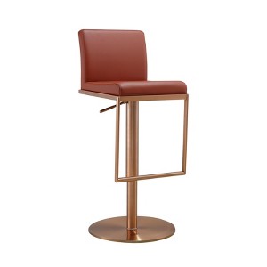 TOV Furniture Sentinel Saddle Adjustable Stool in Brown and Rose Gold - 1 of 4