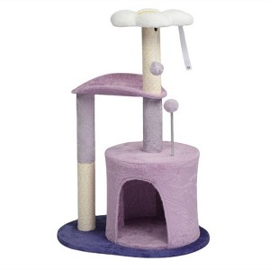 Karl Home 33 inch Green Multi-level Cat Tower with Cat Scratching Post Curved Perch - 1 of 2
