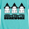 Girls' - Instant Message - Ghosts Don't Do Homework Fitted Short Sleeve Graphic T-Shirt - 2 of 4