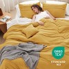 Bedsure | 3/4 Pcs Pinch Pleat Bed Solid Comforter &  Pillowcases Bedding Set - 3 of 4